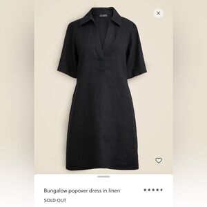 J.Crew Black Linen Bungalow Popover Dress M